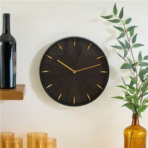 Better Homes & Gardens 11.5 Quartz Battery Modern Woodgrain Indoor Wall Clock